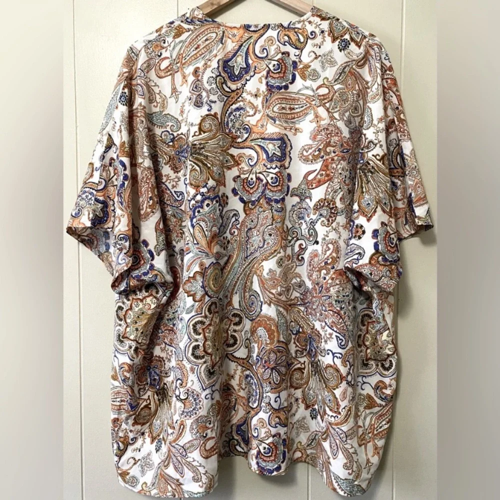 Paisley Open Front Kimono - Picture 2 of 4